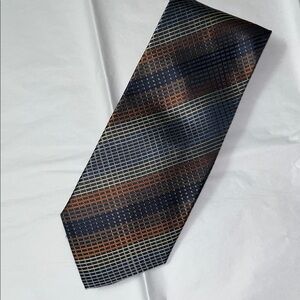 Classic Navy and Brown Striped Tie